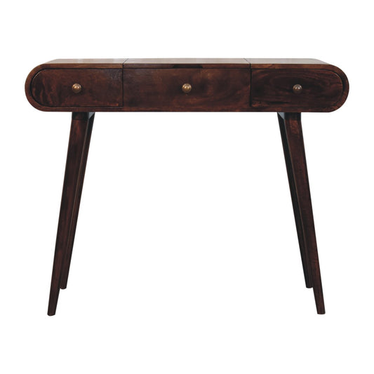 California Walnut Dressing Table with Foldable Mirror - Luxe Home Comforts