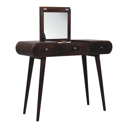California Walnut Dressing Table with Foldable Mirror - Luxe Home Comforts