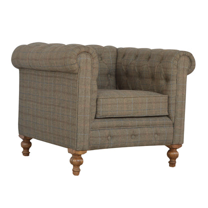 Chesterfield Multi Tweed Armchair - Luxe Home Comforts