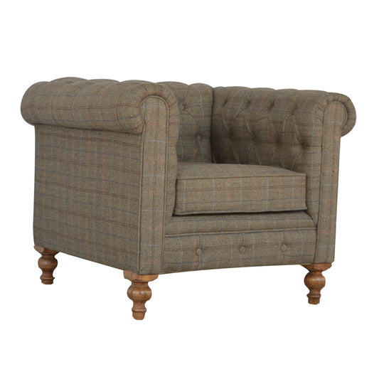 Chesterfield Multi Tweed Armchair - Luxe Home Comforts