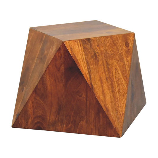 Chestnut Abstract End Table - Luxe Home Comforts