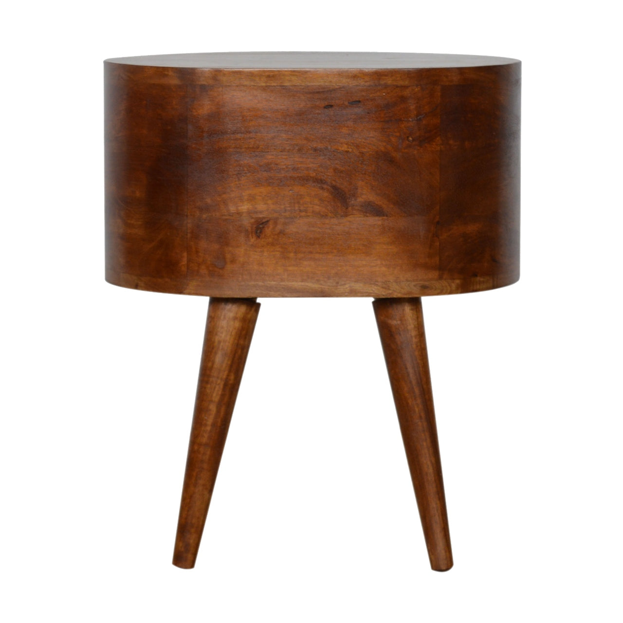 Chestnut Rounded Bedside Table - Luxe Home Comforts