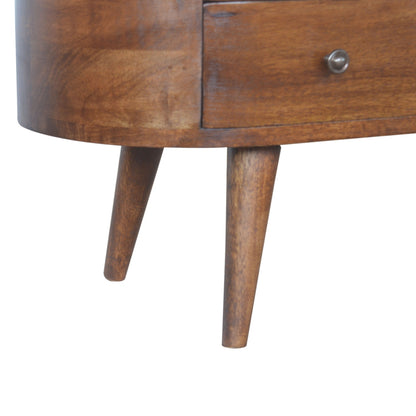 Chestnut Rounded Entertainment Unit - Luxe Home Comforts