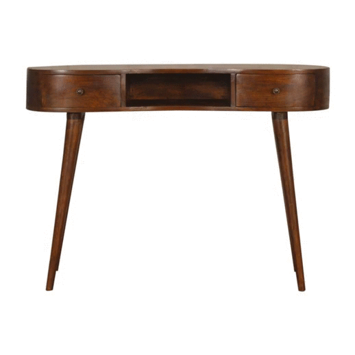 Chestnut Wave Writing Desk - Luxe Home Comforts