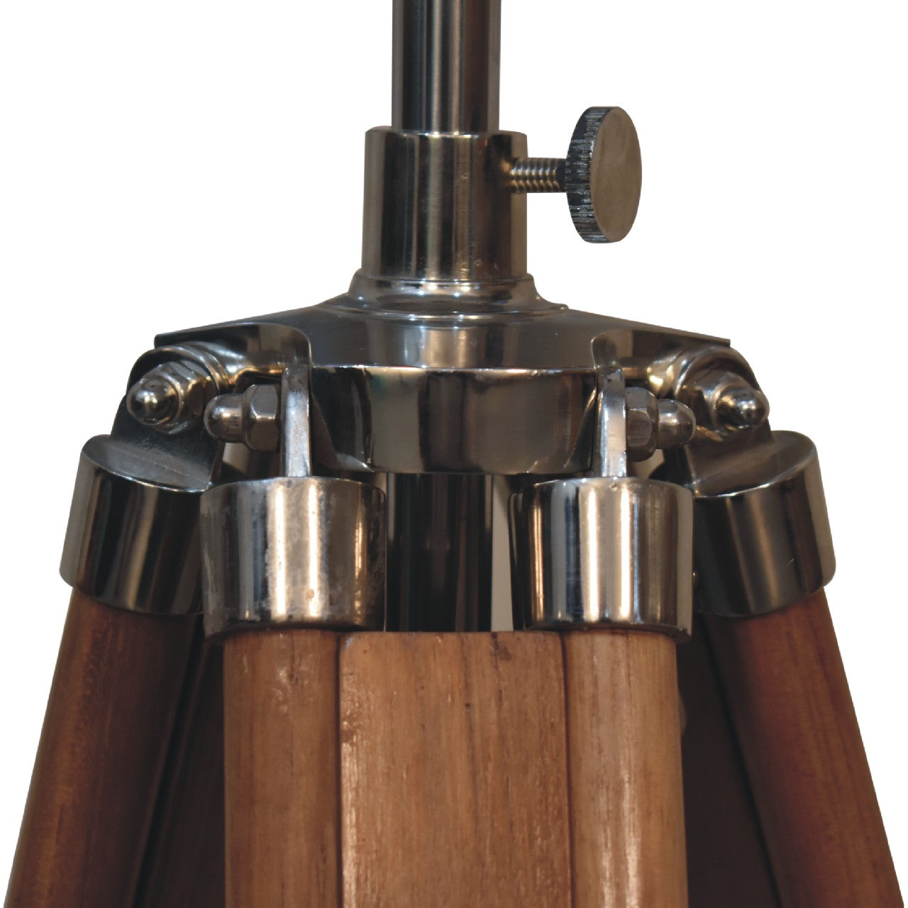 Chrome x Wood Teak Floor Lamp - Luxe Home Comforts