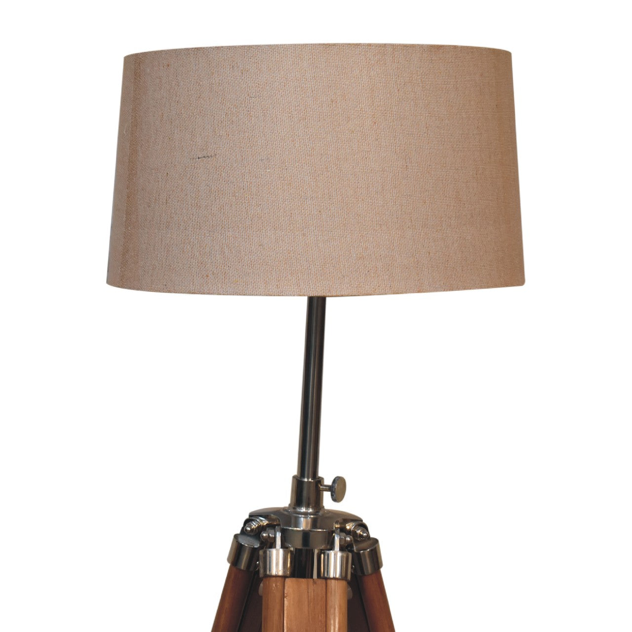 Chrome x Wood Teak Floor Lamp - Luxe Home Comforts