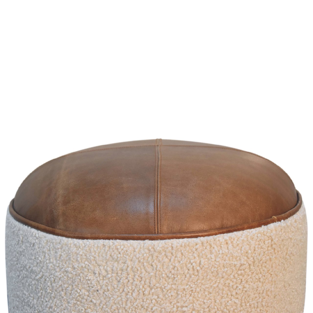 Cream Boucle Buffalo Footstool - Luxe Home Comforts