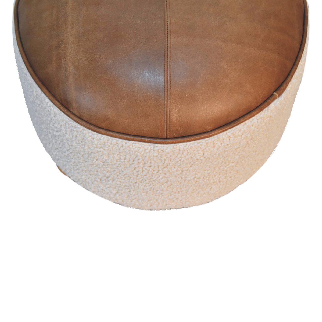 Cream Boucle Buffalo Footstool - Luxe Home Comforts