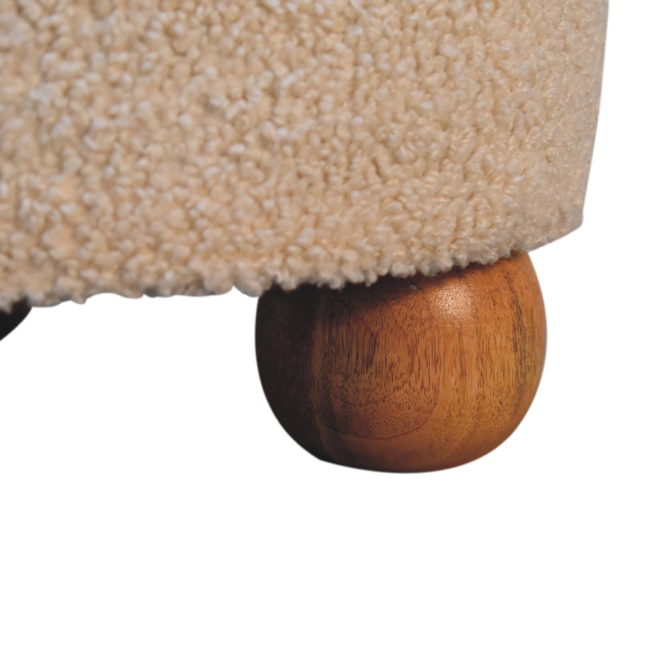 Cream Boucle Buffalo Footstool - Luxe Home Comforts