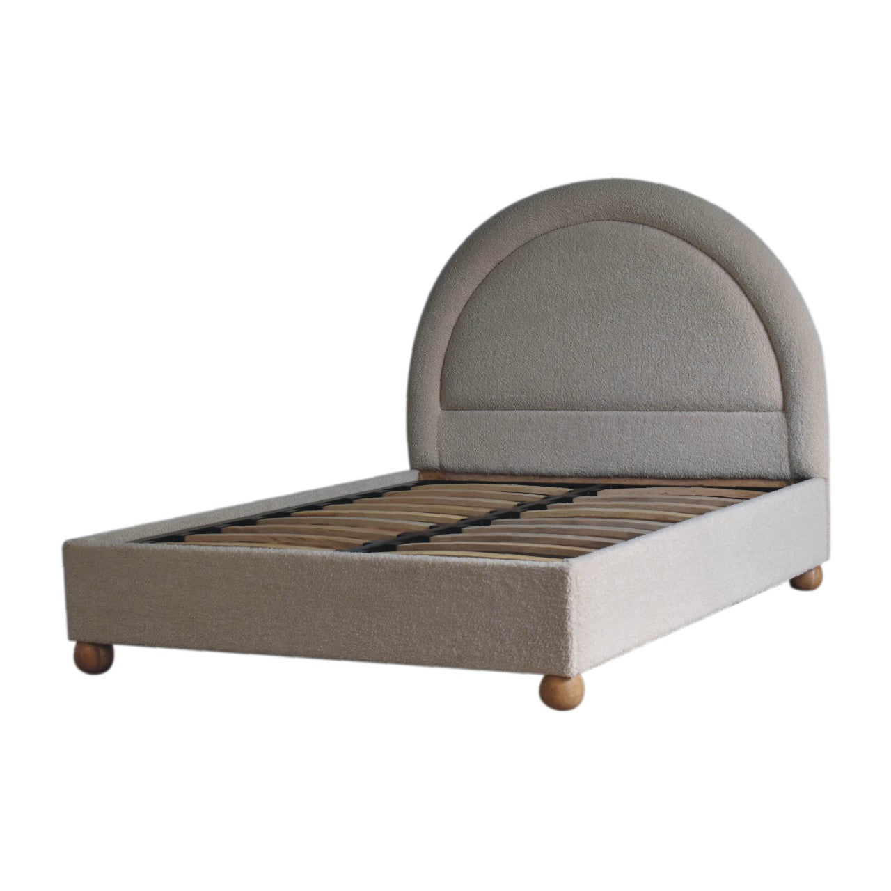 Cream Boucle Double Bed - Luxe Home Comforts