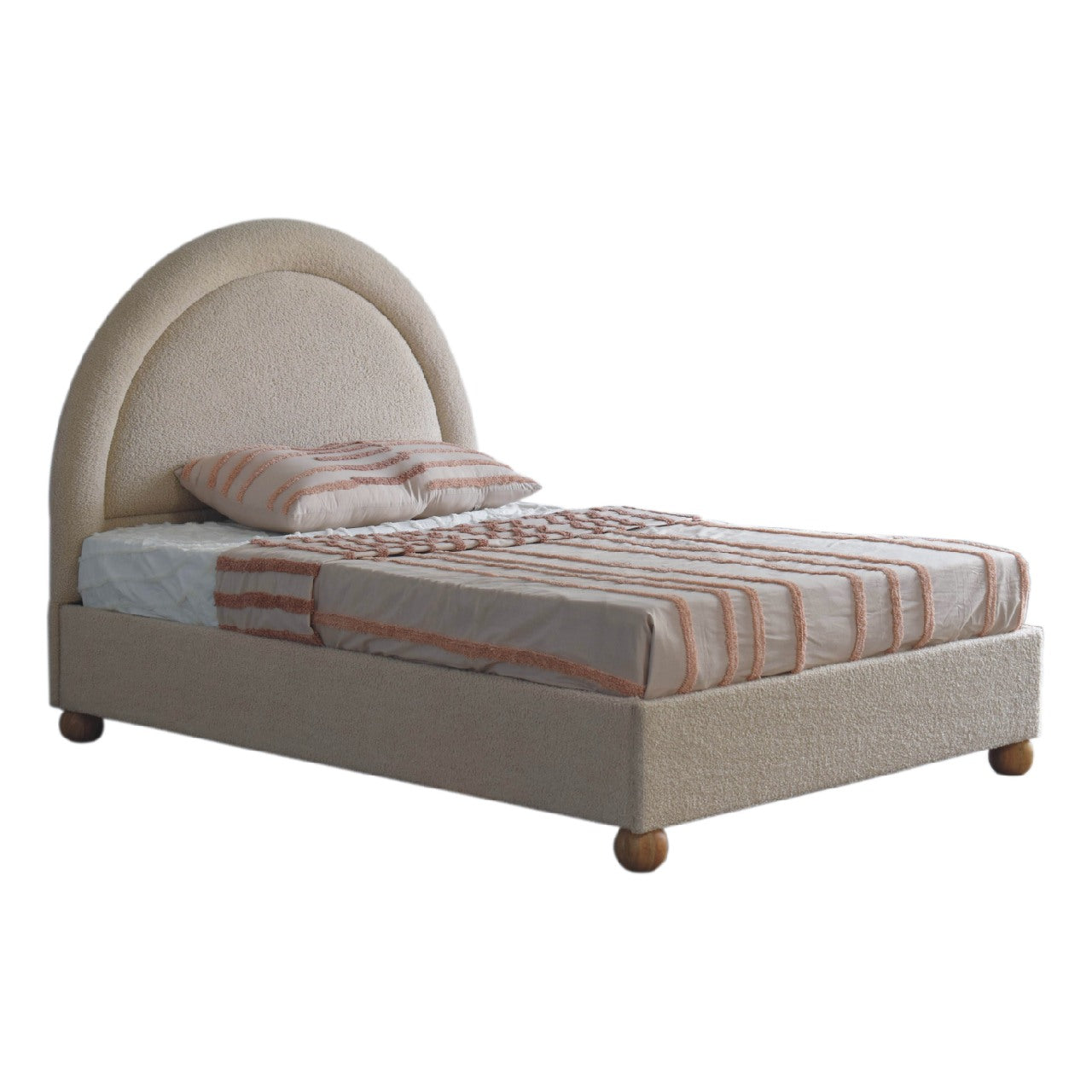 Cream Boucle Double Bed - Luxe Home Comforts
