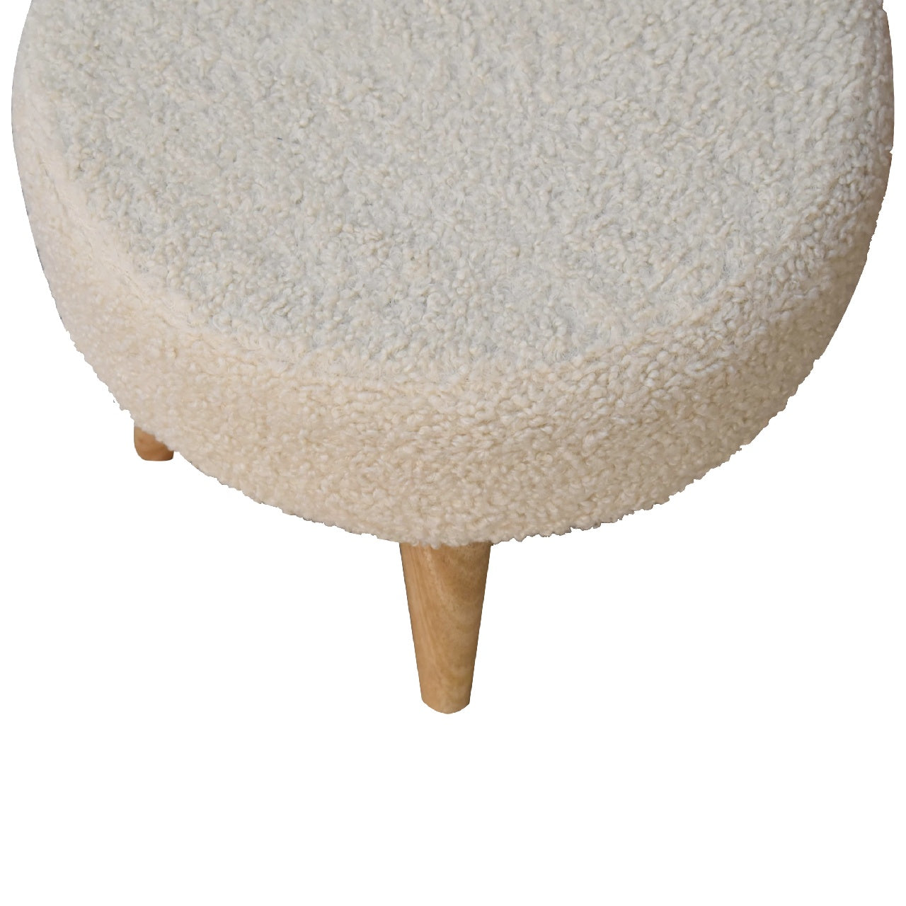 Cream Boucle Petite Footstool - Luxe Home Comforts
