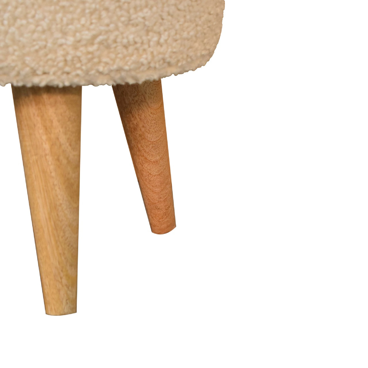 Cream Boucle Petite Footstool - Luxe Home Comforts