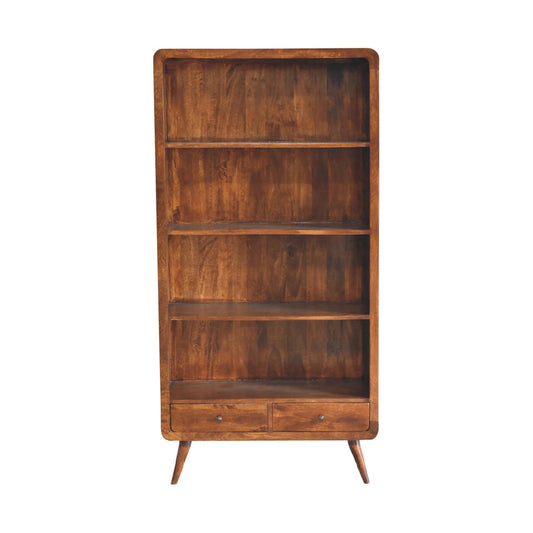 Curved Chestnut Bookcase - Luxe Home Comforts