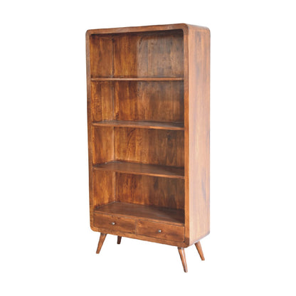 Curved Chestnut Bookcase - Luxe Home Comforts