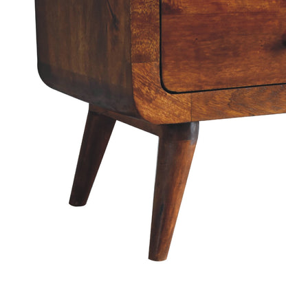 Curved Chestnut Bookcase - Luxe Home Comforts