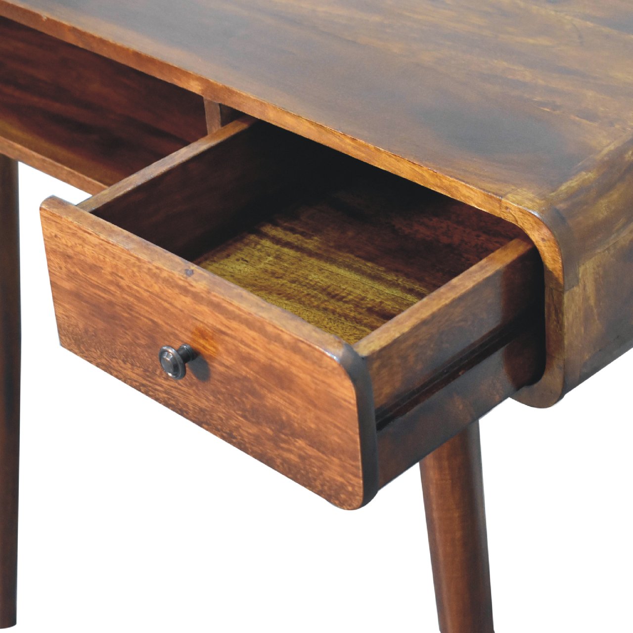 Curved Chestnut Writing Desk - Luxe Home Comforts