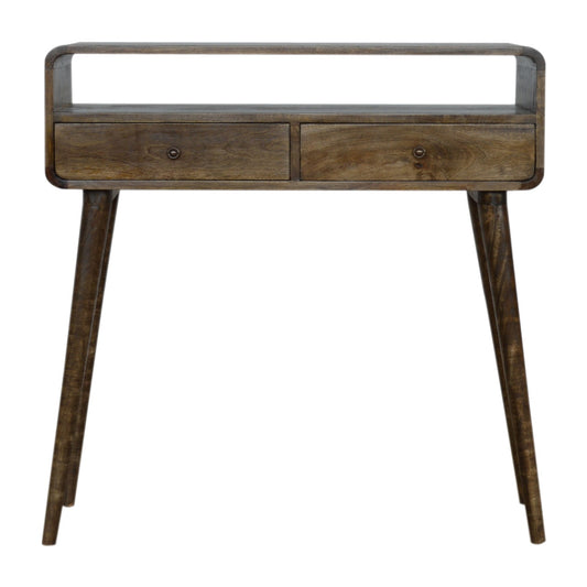 Curved Grey-wash Console Table - Luxe Home Comforts