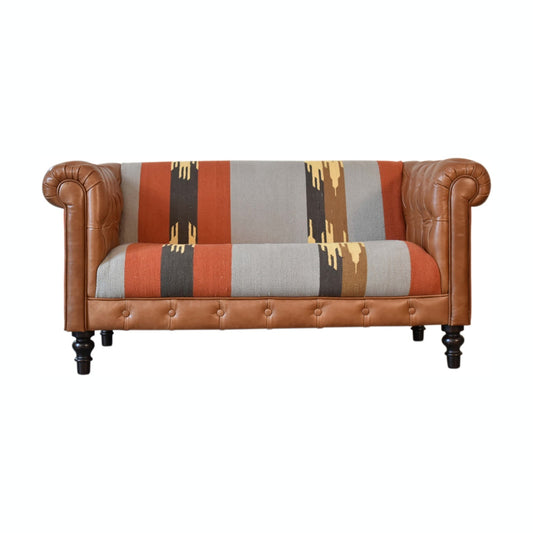 Durrie & Leather Mixed Sofa - Luxe Home Comforts