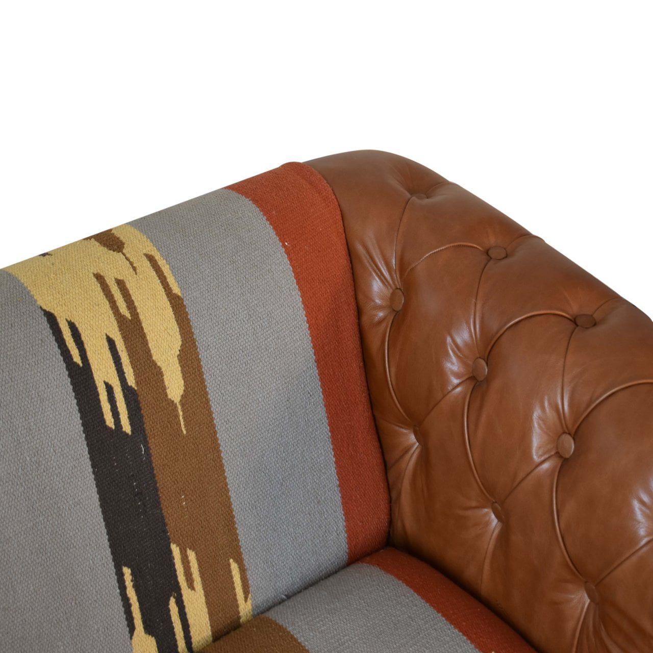Durrie & Leather Mixed Sofa - Luxe Home Comforts