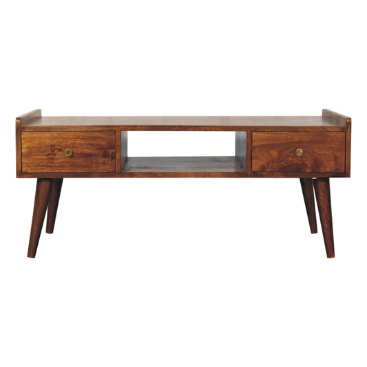 Elevated Chestnut Media Unit - Luxe Home Comforts