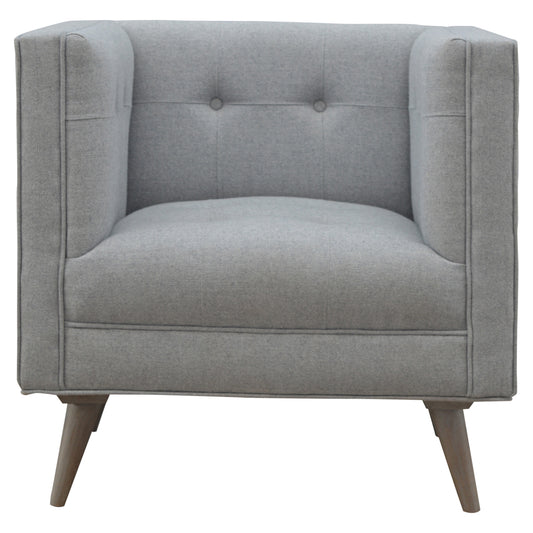 Grey Tweed Armchair - Luxe Home Comforts