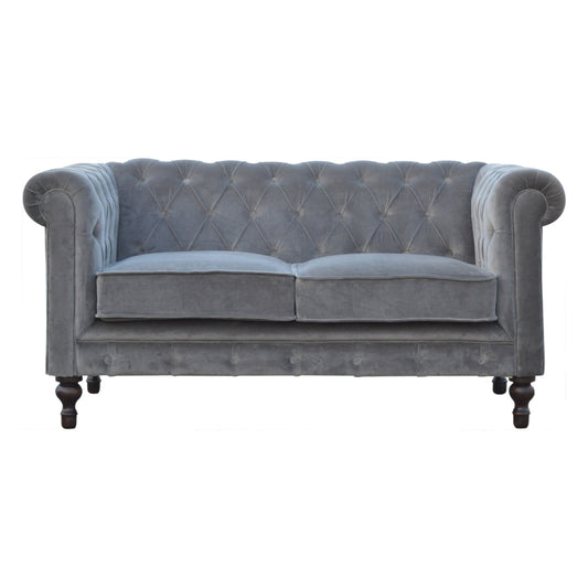 Grey Velvet Chesterfield Sofa - Luxe Home Comforts