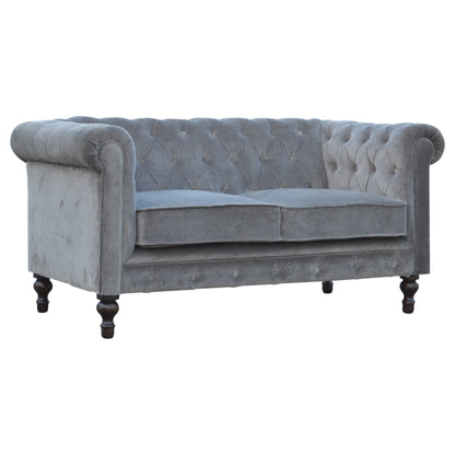 Grey Velvet Chesterfield Sofa - Luxe Home Comforts