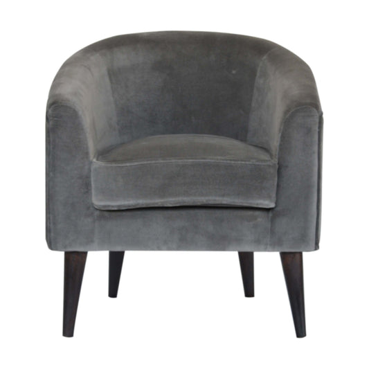 Grey Velvet Nordic Style Armchair - Luxe Home Comforts