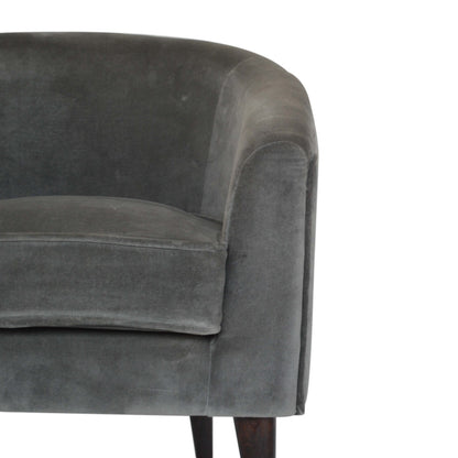 Grey Velvet Nordic Style Armchair - Luxe Home Comforts