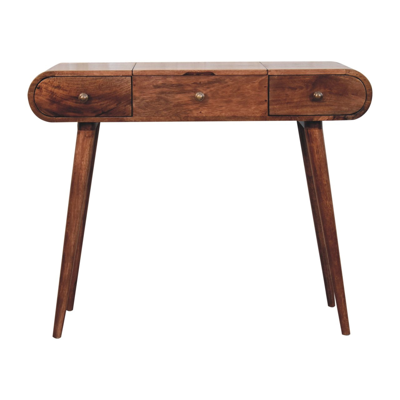 Honey Caramel Round Dressing Table - Luxe Home Comforts