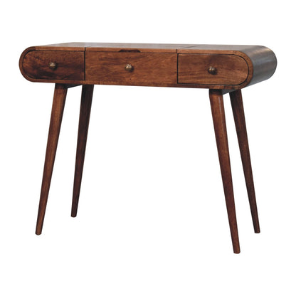 Honey Caramel Round Dressing Table - Luxe Home Comforts