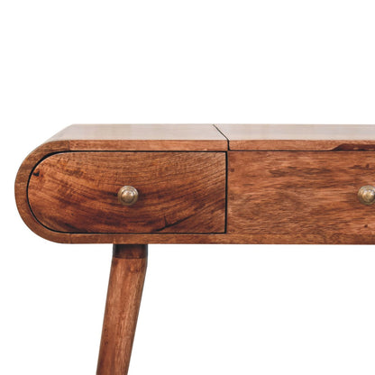 Honey Caramel Round Dressing Table - Luxe Home Comforts