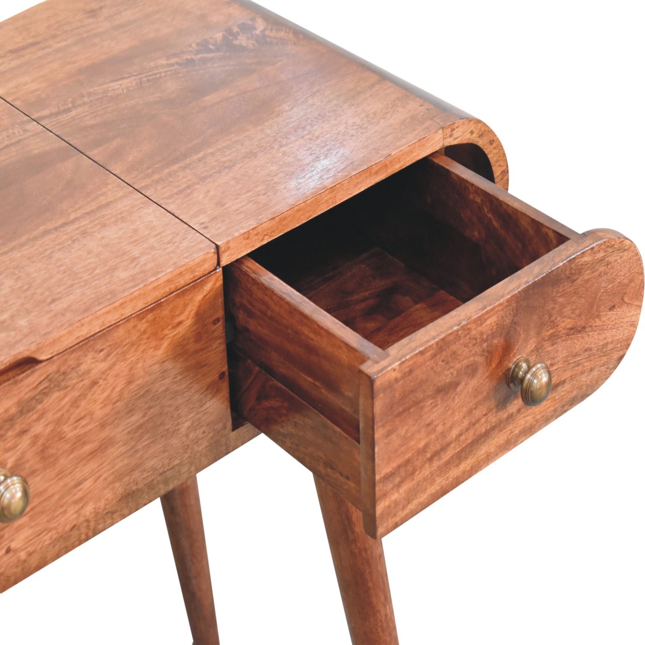 Honey Caramel Round Dressing Table - Luxe Home Comforts