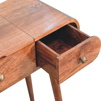 Honey Caramel Round Dressing Table - Luxe Home Comforts