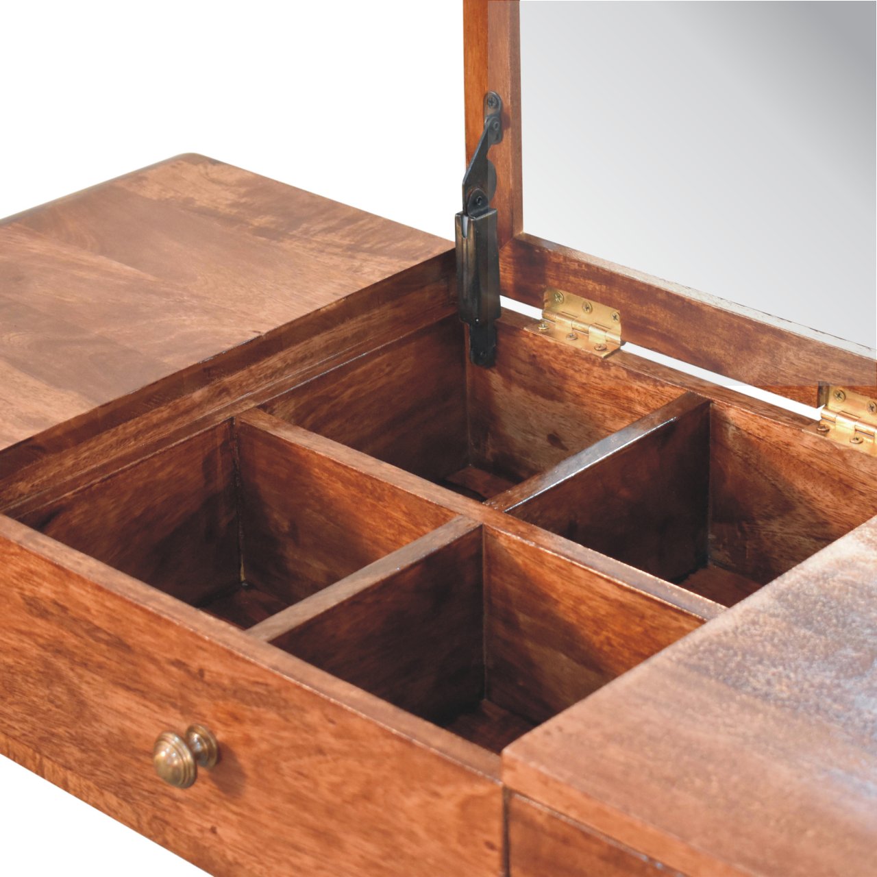 Honey Caramel Round Dressing Table - Luxe Home Comforts