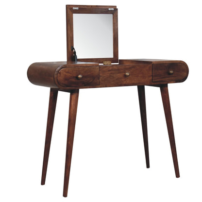 Honey Caramel Round Dressing Table - Luxe Home Comforts