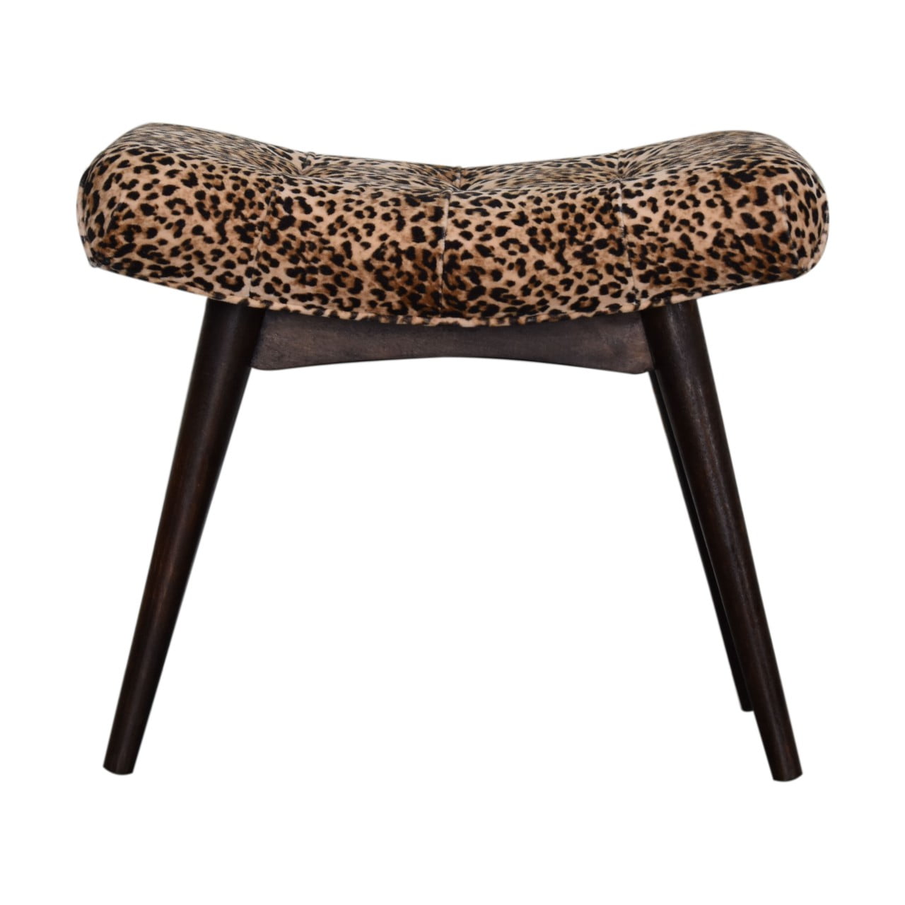 Leopard Print Curved Bench - Luxe Home Comforts