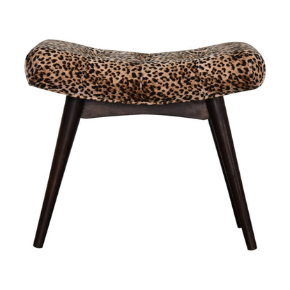 Leopard Print Curved Bench - Luxe Home Comforts