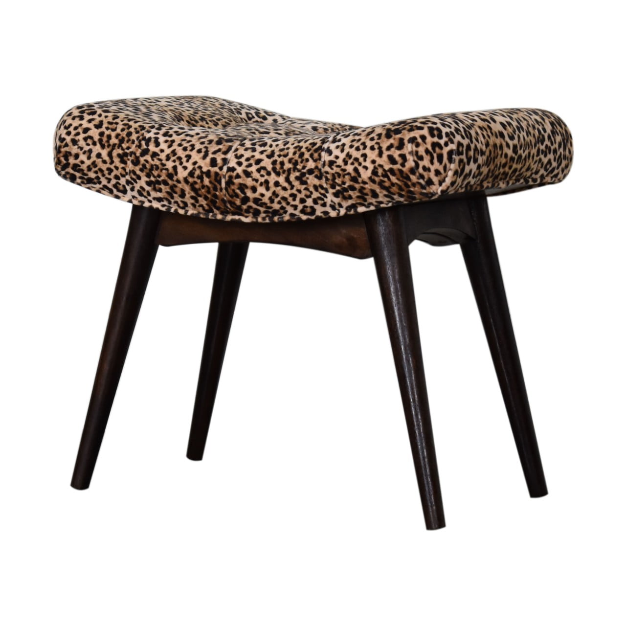 Leopard Print Curved Bench - Luxe Home Comforts