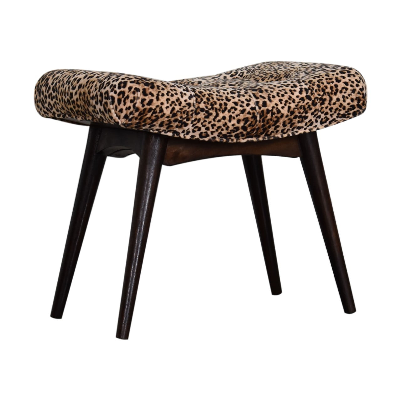 Leopard Print Curved Bench - Luxe Home Comforts