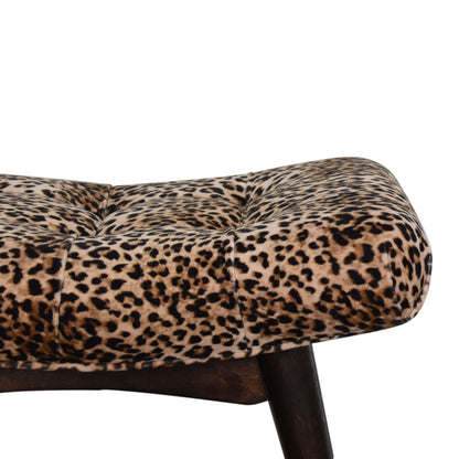 Leopard Print Curved Bench - Luxe Home Comforts