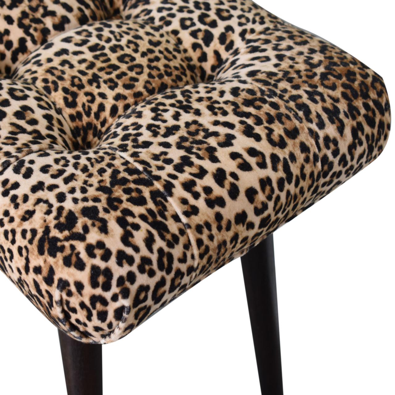 Leopard Print Curved Bench - Luxe Home Comforts