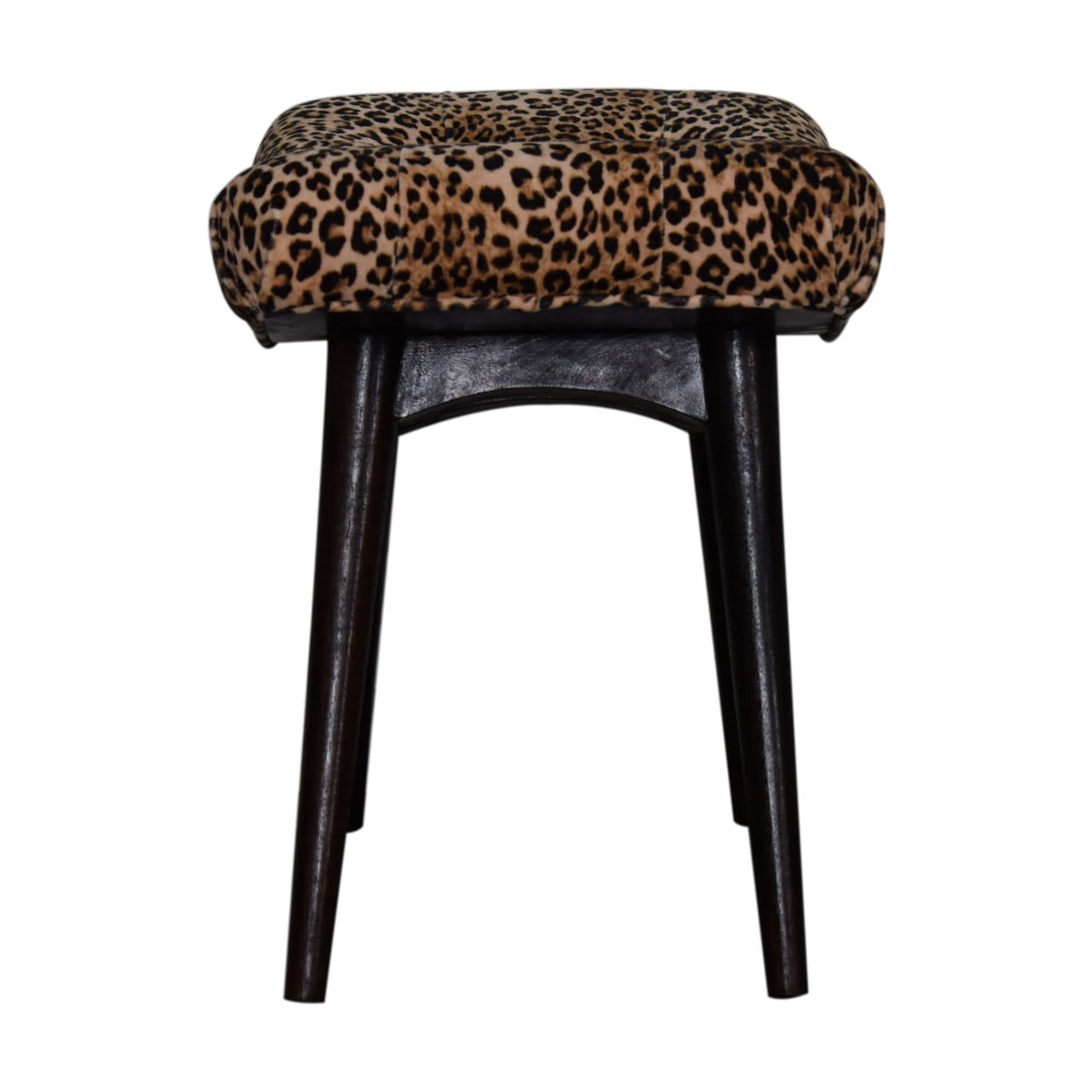 Leopard Print Curved Bench - Luxe Home Comforts