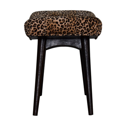 Leopard Print Curved Bench - Luxe Home Comforts