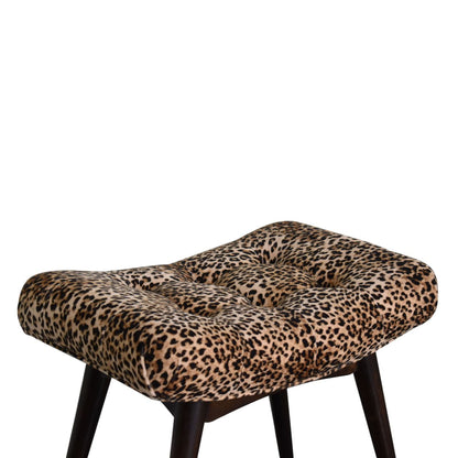 Leopard Print Curved Bench - Luxe Home Comforts
