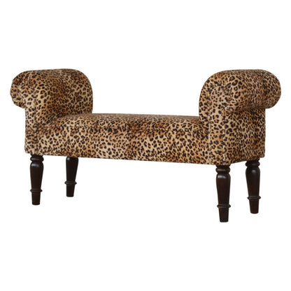 Leopard Print Velvet Bench - Luxe Home Comforts