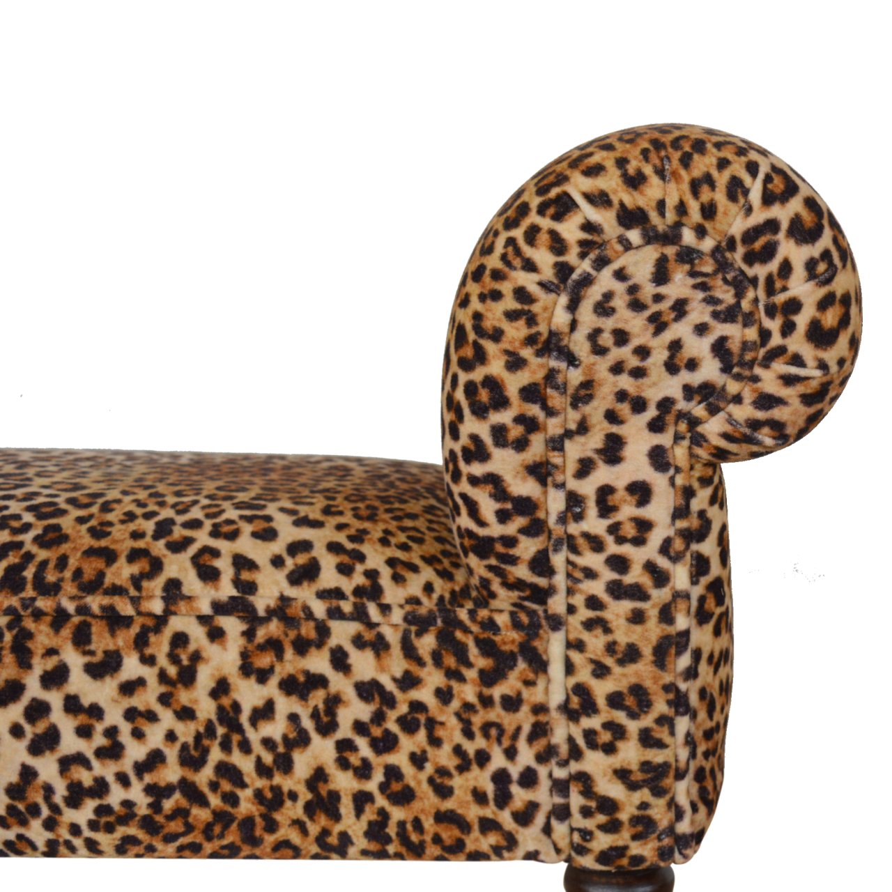 Leopard Print Velvet Bench - Luxe Home Comforts