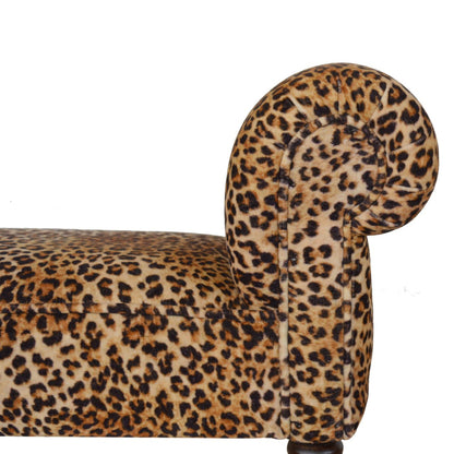 Leopard Print Velvet Bench - Luxe Home Comforts