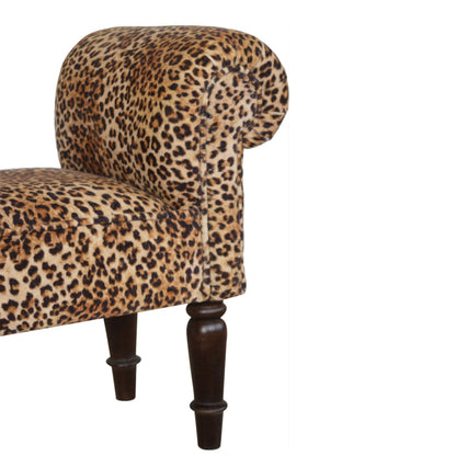 Leopard Print Velvet Bench - Luxe Home Comforts
